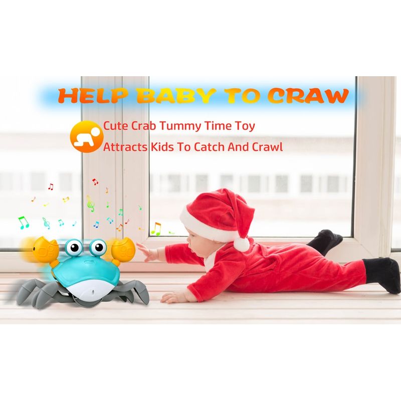 Jucarii, Copii si Bebe - Jucarii si jocuri - Jucarii bebelusi - Jucarii interactive bebelusi - Jucarie interactiva Crab cu senzor de miscare bleu - Infinity.ro