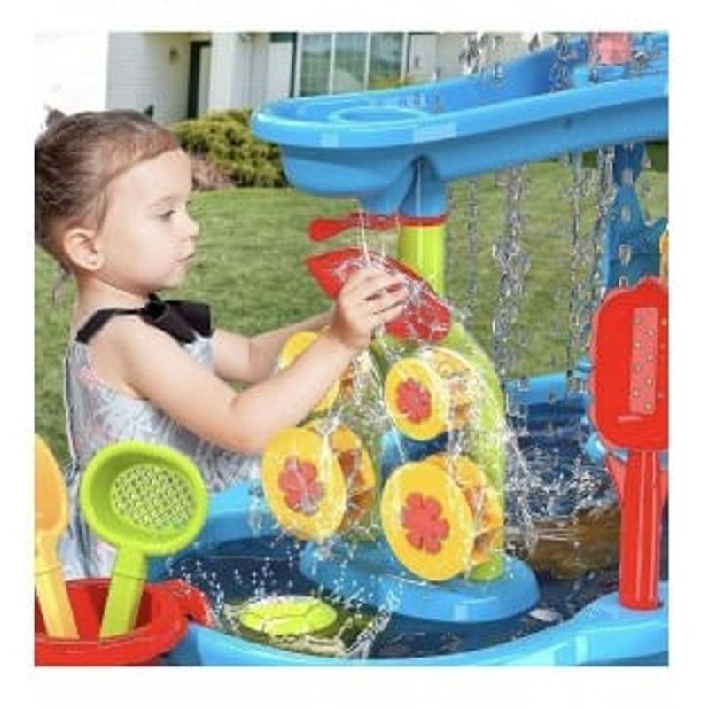 Jucarii, Copii si Bebe - Jucarii si jocuri - Jucarii de exterior - Jucarii pentru plaja si nisip - Masuta de nisip si apa cu scaun si accesorii etajata Whale Tower - Infinity.ro