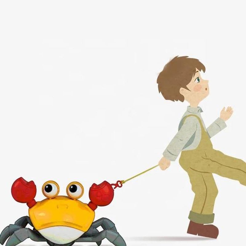 Jucarii, Copii si Bebe - Jucarii si jocuri - Jucarii bebelusi - Jucarii interactive bebelusi - Jucarie interactiva Crab cu senzor de miscare, galben - Infinity.ro