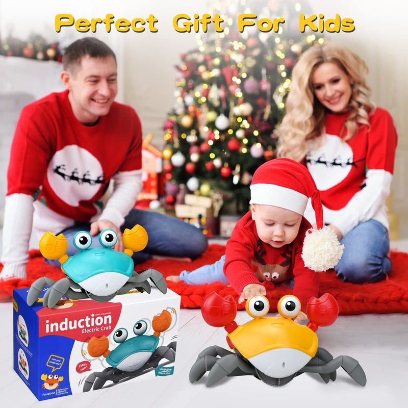 Jucarii, Copii si Bebe - Jucarii si jocuri - Jucarii bebelusi - Jucarii interactive bebelusi - Jucarie interactiva Crab cu senzor de miscare, galben - Infinity.ro