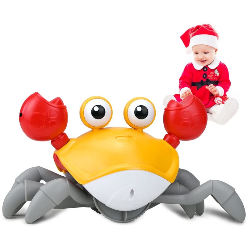 Jucarii, Copii si Bebe - Jucarii si jocuri - Jucarii bebelusi - Jucarii interactive bebelusi - Jucarie interactiva Crab cu senzor de miscare, galben - Infinity.ro