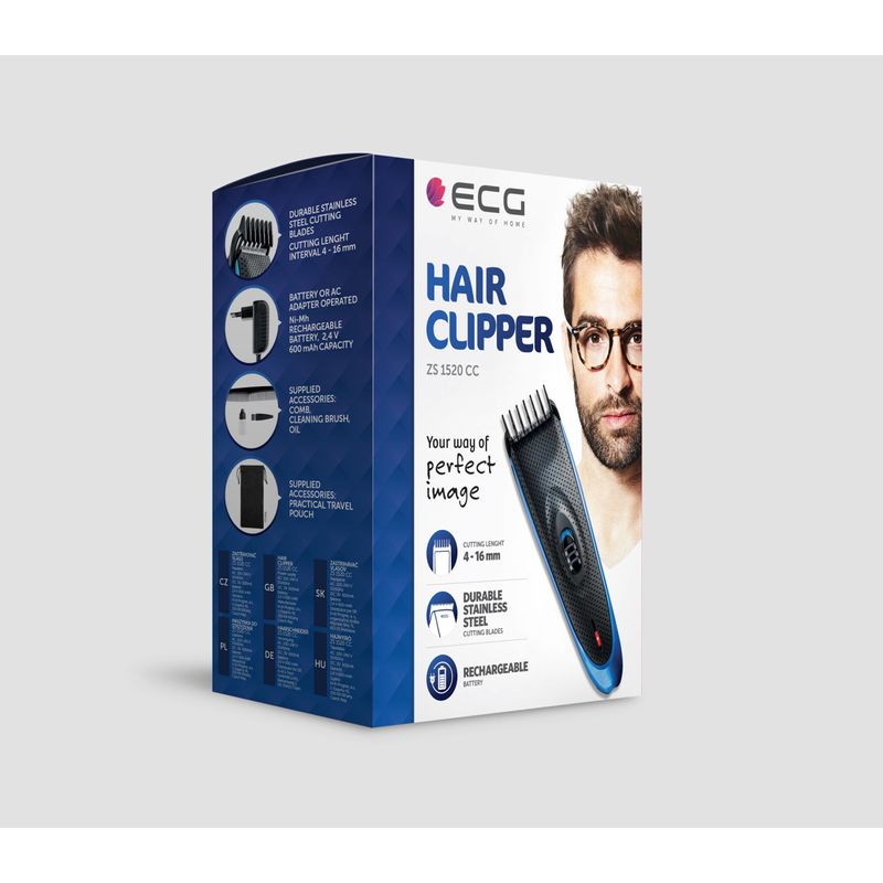 Ingrijire personala si Cosmetice - Aparate & accesorii ingrijire personala - Aparate de ras si tuns - Aparate de tuns - Masina de tuns fara fir ECG ZS 1520CC, 9 marimi de taiere, baterie Ni-Mh 600 mA reincarcabila - Infinity.ro