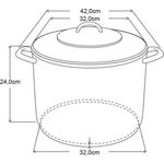 Casa si Gradina - Bucatarie si vesela - Vase pentru gatit - Oale si cratite - Oala cu capac Michelino XXL, 17 litri, 32 cm, otel inoxidabil, argintiu - Infinity.ro