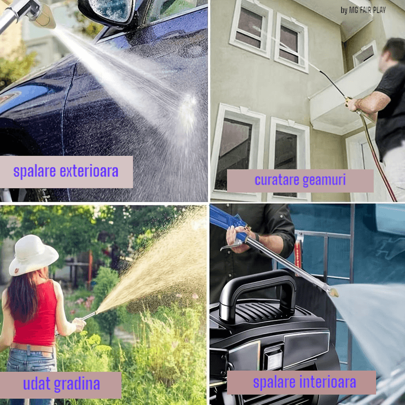 Auto si Moto - Piese auto si accesorii - Piese auto - Kit-uri revizie - Lance portabila, otel inoxidabil, lungime 100 cm, 5 orificii, pentru curatarea radiatoarelor auto, si Pistol pentru spalarea vehiculelor si a geamurilor, si pentru indepartare praf, lungime 40 cm - Infinity.ro