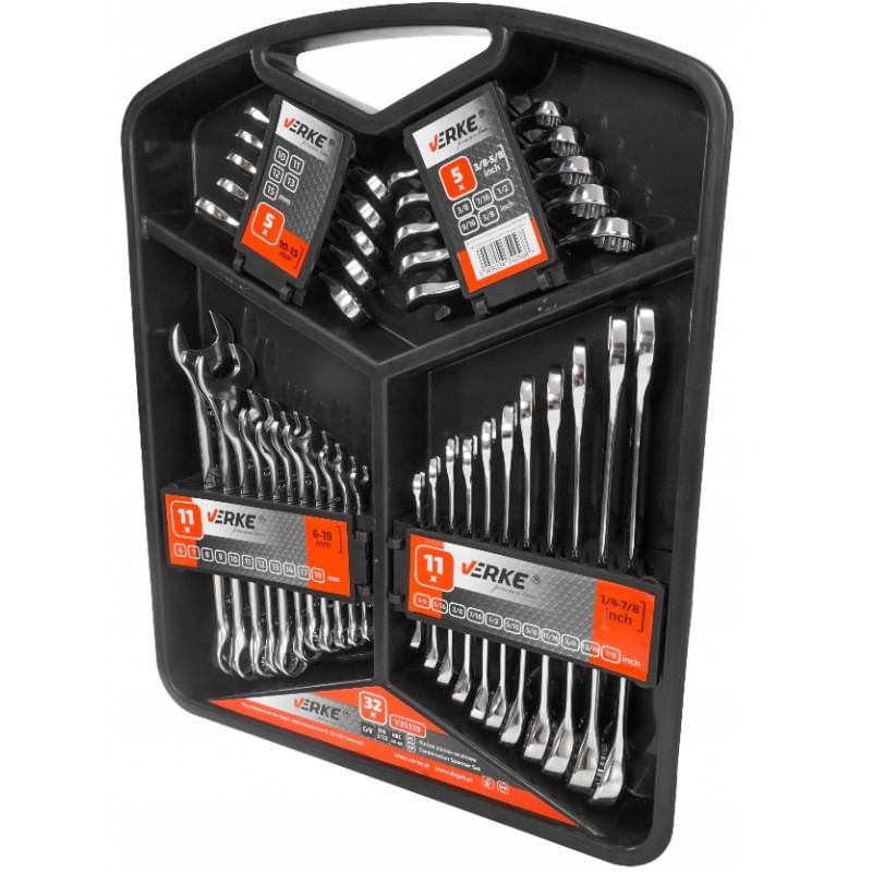 Casa si Gradina - Electrice - Echipamente electrice - Accesorii compresoare - Set chei combinate 32 bucati 6-19mm V35339 Verke - Infinity.ro