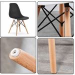 Casa si Gradina - Mobilier - Scaune si fotolii - Scaune - Set 3 Scaune cu Picioare din Lemn de Fag, Cadru Metalic, Sezut PP, Maxim 120 Kg, 46 x 54 x 82 cm, Negru - Infinity.ro