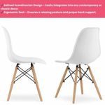 Casa si Gradina - Mobilier - Scaune si fotolii - Scaune - Scaun Stil Scandinav cu Picioare din Lemn de Fag, Cadru Metalic, Sezut PP, Maxim 120 Kg, 46 x 54 x 82 cm, Alb - Infinity.ro