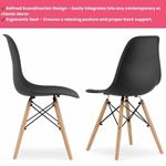 Casa si Gradina - Mobilier - Scaune si fotolii - Scaune - Set 4 Scaune cu Picioare din Lemn de Fag, Cadru Metalic, Sezut PP, Maxim 120 Kg, 46 x 54 x 82 cm, Negru - Infinity.ro