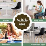Casa si Gradina - Mobilier - Scaune si fotolii - Scaune - Set 4 Scaune cu Picioare din Lemn de Fag, Cadru Metalic, Sezut PP, Maxim 120 Kg, 46 x 54 x 82 cm, Negru - Infinity.ro