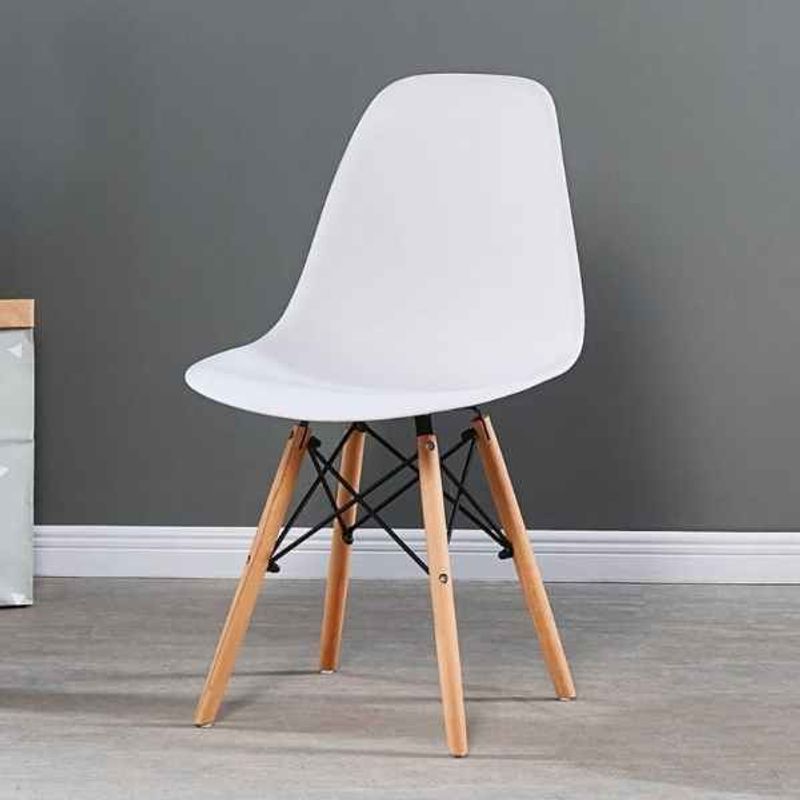 Casa si Gradina - Mobilier - Scaune si fotolii - Scaune - Set 4 Scaune cu Picioare din Lemn de Fag, Cadru Metalic, Sezut PP, Maxim 120 Kg, 46 x 54 x 82 cm, Negru - Infinity.ro