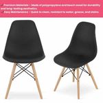 Casa si Gradina - Mobilier - Scaune si fotolii - Scaune - Set 2 Scaune cu Picioare din Lemn de Fag, Cadru Metalic, Sezut PP, Maxim 120 Kg, 46 x 54 x 82 cm, Negru - Infinity.ro