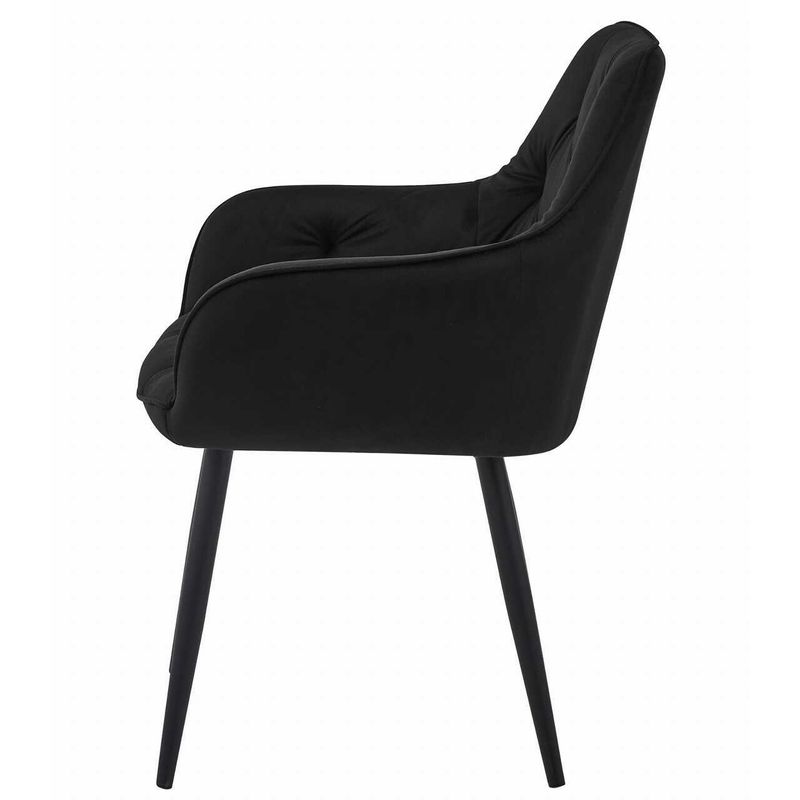Casa si Gradina - Mobilier - Scaune si fotolii - Scaune - Scaun stil fotoliu bucatarie/living, Mercaton, York, catifea, metal, negru, 56x62x83.5 cm - Infinity.ro