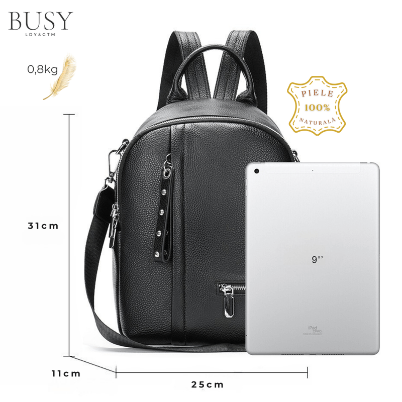 Fashion, accesorii si bijuterii - Femei - Accesorii femei - Genti si rucsacuri femei - Rucsac dama piele naturala, Eclisse, Negru - Infinity.ro