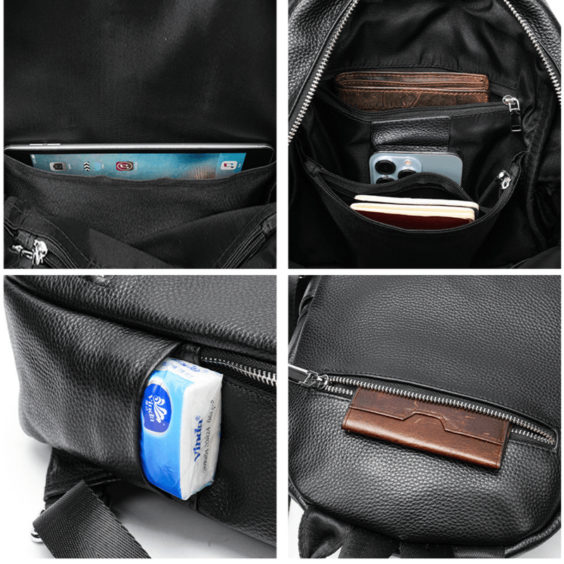 Fashion, accesorii si bijuterii - Femei - Accesorii femei - Genti si rucsacuri femei - Rucsac dama piele naturala, Eclisse, Negru - Infinity.ro