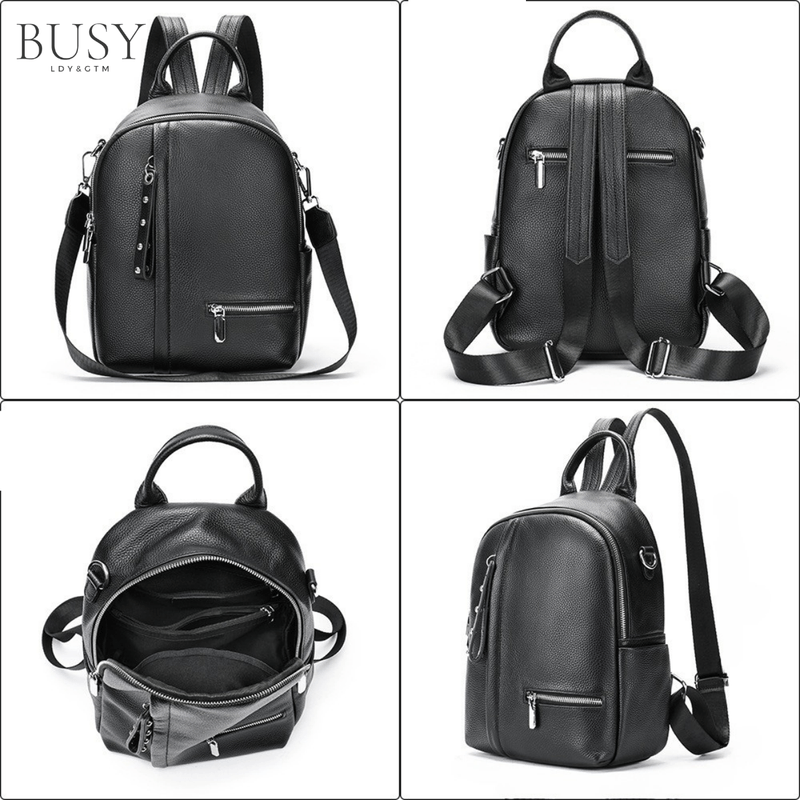 Fashion, accesorii si bijuterii - Femei - Accesorii femei - Genti si rucsacuri femei - Rucsac dama piele naturala, Eclisse, Negru - Infinity.ro