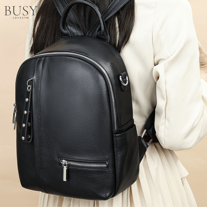 Fashion, accesorii si bijuterii - Femei - Accesorii femei - Genti si rucsacuri femei - Rucsac dama piele naturala, Eclisse, Negru - Infinity.ro