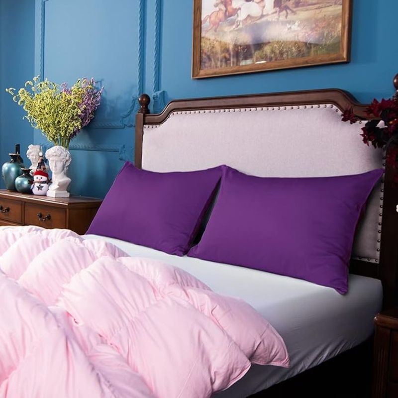 Casa si Gradina - Textile si covoare - Lenjerii de pat - Fete de perna - Set 2 Fete de perna Kotonia Home Hotel, 100% bumbac, Olandina color, dimensiunea 50x70 cm, mov - Infinity.ro