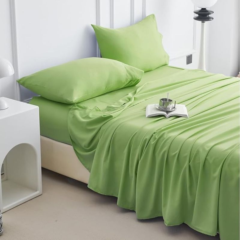 Casa si Gradina - Textile si covoare - Lenjerii de pat - Cearceafuri de pat - Cearceaf de pat Kotonia Home, 100% bumbac, Olandina color, 220x240 cm, verde - Infinity.ro