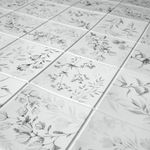 Casa si Gradina - Constructii - Materiale constructii - Placi decorative - Panou decorativ, PVC, model flori de camp, gri, 96x48.5 cm - Infinity.ro