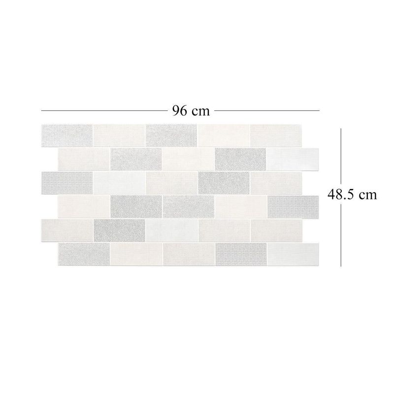 Casa si Gradina - Constructii - Materiale constructii - Placi decorative - Panou decorativ, PVC, model textil 3D, nuante gri pastel, 96x48.5cm - Infinity.ro
