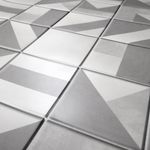 Casa si Gradina - Constructii - Materiale constructii - Placi decorative - Panou decorativ, PVC, model marmura, geometric, alb si gri, 96x48.5cm - Infinity.ro