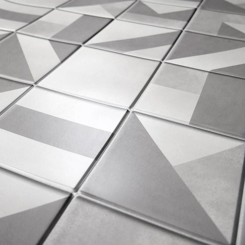 Casa si Gradina - Constructii - Materiale constructii - Placi decorative - Panou decorativ, PVC, model marmura, geometric, alb si gri, 96x48.5cm - Infinity.ro