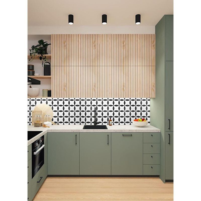 Casa si Gradina - Constructii - Materiale constructii - Placi decorative - Panou decorativ, PVC, model marmura, abstract, alb si negru, 96x48.5cm - Infinity.ro