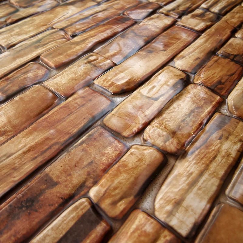 Casa si Gradina - Constructii - Materiale constructii - Placi decorative - Panou decorativ, PVC, model piatra 3D, nuante maro, 96x48.5cm - Infinity.ro