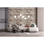 Casa si Gradina - Constructii - Materiale constructii - Placi decorative - Panou decorativ, PVC, model piatra 3D, nuante maro si negru, 96x48.5cm - Infinity.ro