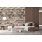 Casa si Gradina - Constructii - Materiale constructii - Placi decorative - Panou decorativ, PVC, model piatra 3D, nuante maro si negru, 96x48.5cm - Infinity.ro