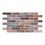 Casa si Gradina - Constructii - Materiale constructii - Placi decorative - Panou decorativ, PVC, model caramida 3D, gri si portocaliu, 96x48.5 cm - Infinity.ro