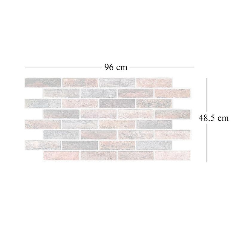 Casa si Gradina - Constructii - Materiale constructii - Placi decorative - Panou decorativ, PVC, model caramida 3D, gri si portocaliu, 96x48.5 cm - Infinity.ro