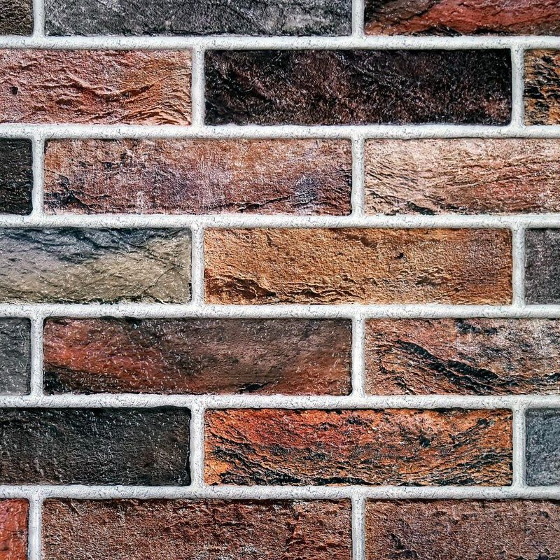 Casa si Gradina - Constructii - Materiale constructii - Placi decorative - Panou decorativ, PVC, model caramida 3D, gri si portocaliu, 96x48.5 cm - Infinity.ro