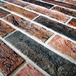 Casa si Gradina - Constructii - Materiale constructii - Placi decorative - Panou decorativ, PVC, model caramida 3D, gri si portocaliu, 96x48.5 cm - Infinity.ro