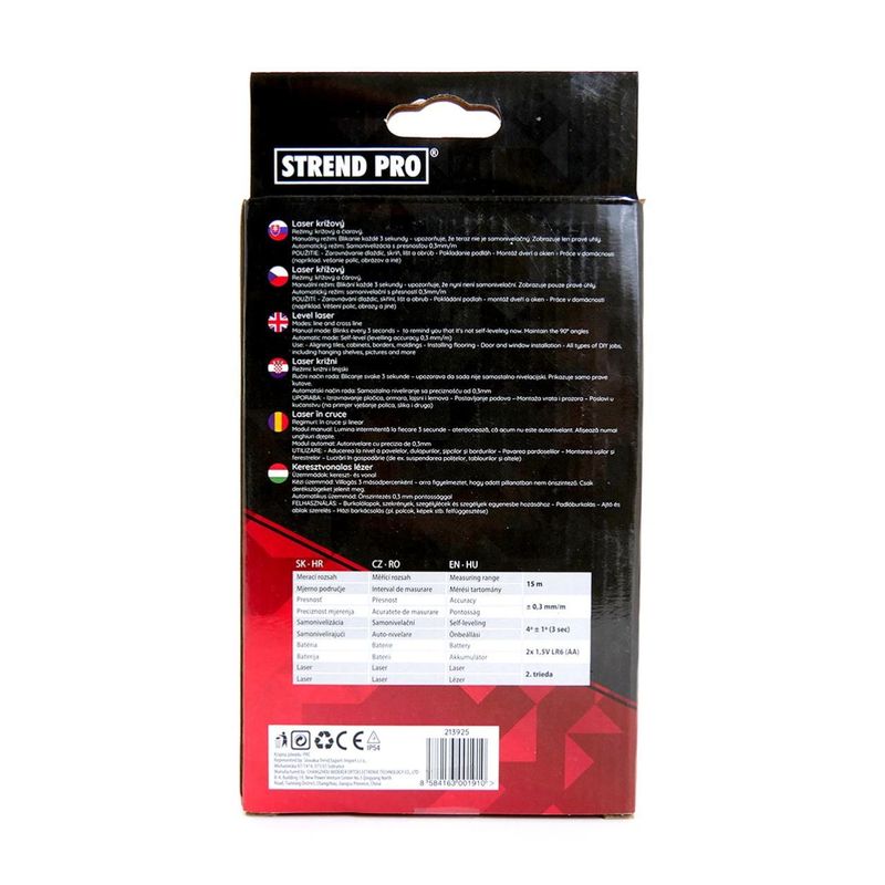 Casa si Gradina - Electrice - Accesorii electrice - Aparate de masura si control - Nivela laser, 15 m, STREND PRO - Infinity.ro