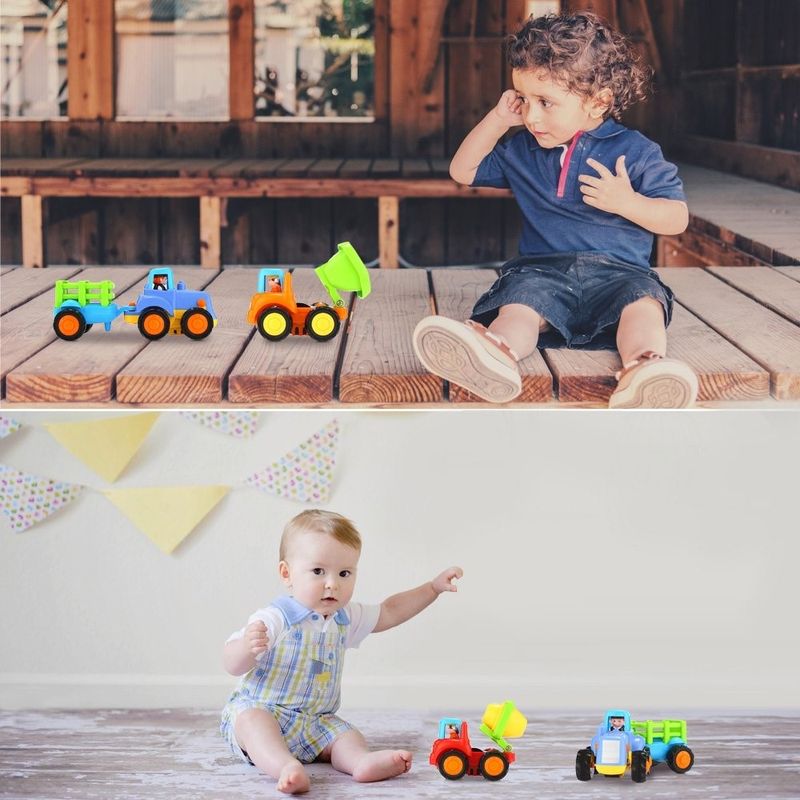 Jucarii, Copii si Bebe - Jucarii si jocuri - Jucarii bebelusi - Jucarii interactive bebelusi - Set 4 vehicule la ferma - Infinity.ro