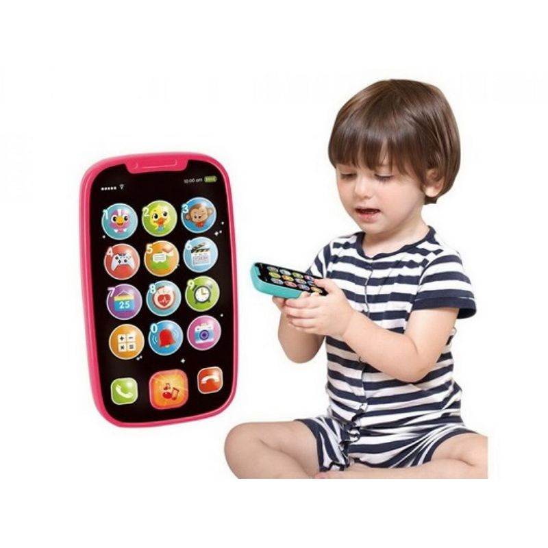 Jucarii, Copii si Bebe - Jucarii si jocuri - Jucarii bebelusi - Jucarii interactive bebelusi - Primul meu telefon smart roz cu muzica si lumini - Infinity.ro