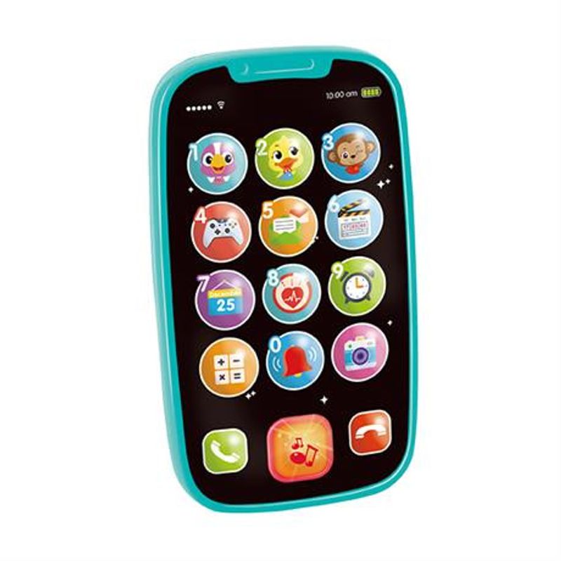 Jucarii, Copii si Bebe - Jucarii si jocuri - Jucarii bebelusi - Jucarii interactive bebelusi - Primul meu telefon smart verde cu muzica si lumini - Infinity.ro
