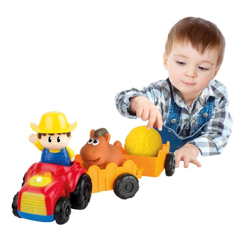 Jucarii, Copii si Bebe - Jucarii si jocuri - Jucarii bebelusi - Jucarii interactive bebelusi - Winfun tractoras cu remorca si figurina fermier - Infinity.ro