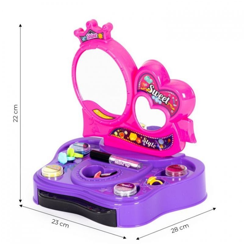 Jucarii, Copii si Bebe - Jucarii si jocuri - Jucarii de rol - Frumusete, bijuterii si accesorii fetite - Masuta cu accesorii pentru make-up si tatuaje ecotoys hc577340 - Infinity.ro
