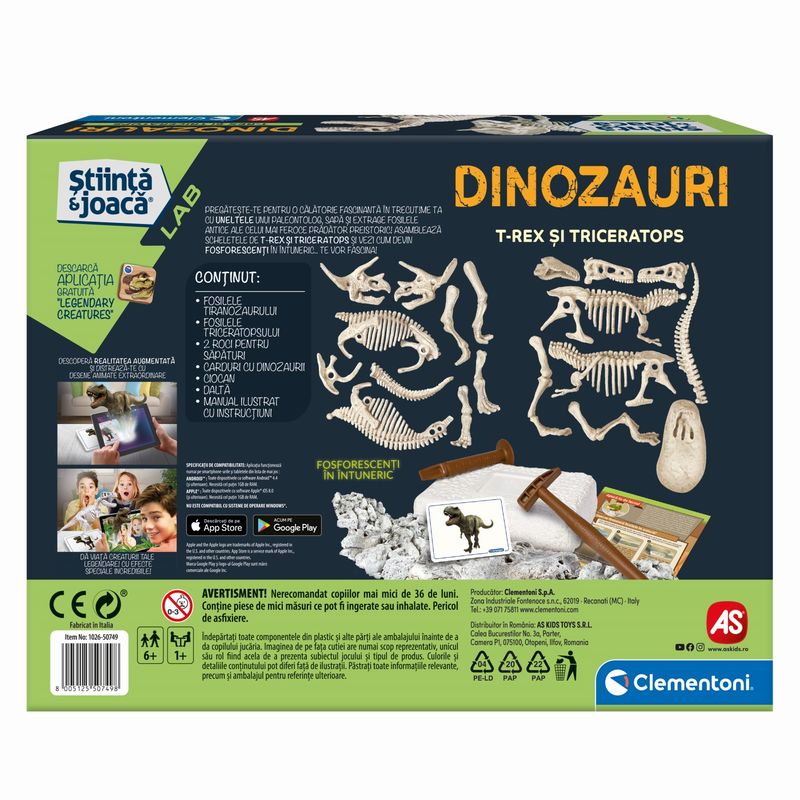 Jucarii, Copii si Bebe - Jucarii si jocuri - Jucarii & jocuri educative - Jucarii interactive - Descopera dinozaurul t-rex & triceraptor fluo stiinta si joaca - Infinity.ro