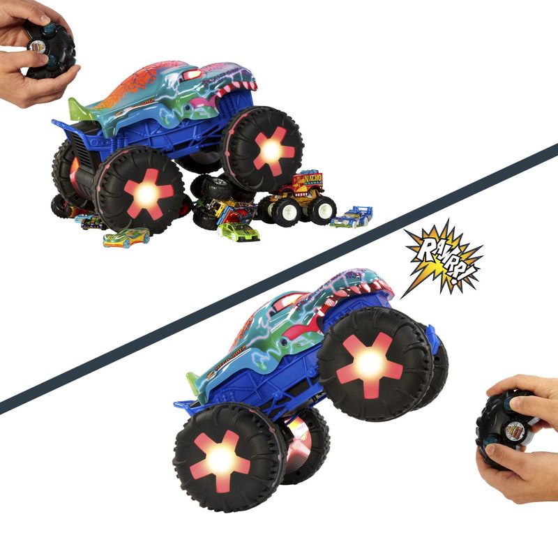Jucarii, Copii si Bebe - Jucarii si jocuri - Vehicule si jucarii cu telecomanda - Masinute - Hot wheels monster truck mega wrex alive rc scara 1 la15 - Infinity.ro