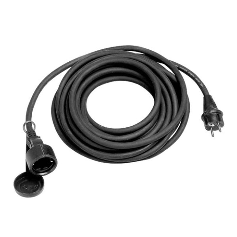 Casa si Gradina - Electrice - Accesorii electrice - Prelungitoare, triple, fise - Prelungitor cu Fisa si Cupla, Pentru Exterior, IP 44, 250 V, 20 Metri, Negru - Infinity.ro