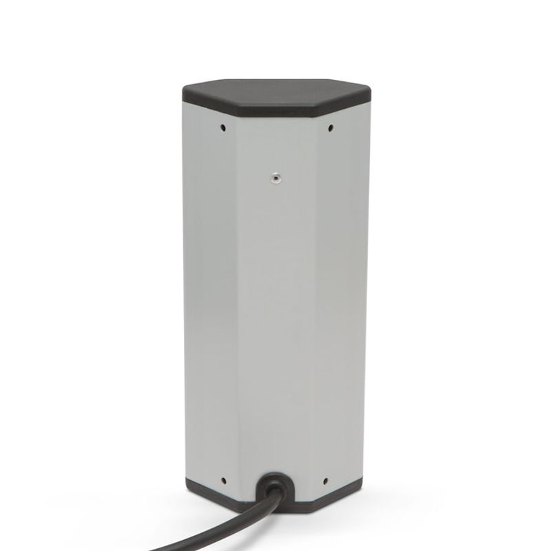 Casa si Gradina - Electrice - Accesorii electrice - Prelungitoare, triple, fise - Distribuitor 3 prize, protectie pentru copii si 2 USB, Montare pe Colt, Rabatabil, 250 V, 276 x 99.5 x 51.7 mm, Argintiu - Infinity.ro