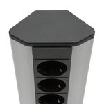 Casa si Gradina - Electrice - Accesorii electrice - Prelungitoare, triple, fise - Distribuitor 3 prize, protectie pentru copii si 2 USB, Montare pe Colt, Rabatabil, 250 V, 276 x 99.5 x 51.7 mm, Argintiu - Infinity.ro
