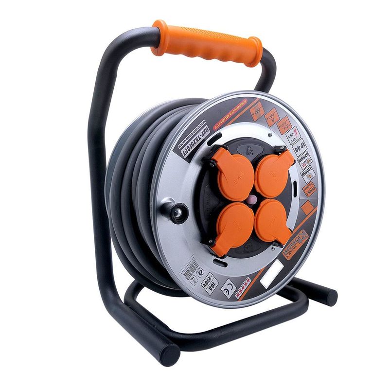 Casa si Gradina - Electrice - Accesorii electrice - Prelungitoare, triple, fise - Prelungitor electric industrial, pe tambur, 3x1.5 mm², IP44, 25 m, Richmann Exclusive - Infinity.ro