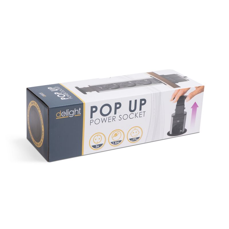 Casa si Gradina - Electrice - Accesorii electrice - Prelungitoare, triple, fise - Distribuitor 3 prize MK03 cu protectie impotriva copiilor, incorporabil cu sistem Pop-Up, 230V, Negru - Infinity.ro