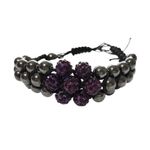 Fashion, accesorii si bijuterii - Femei - Bijuterii femei - Bratari femei - Bratara cu pietre Hematit, Charmuri si Cristale, Mov, 108BJ - Infinity.ro