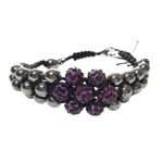 Fashion, accesorii si bijuterii - Femei - Bijuterii femei - Bratari femei - Bratara cu pietre Hematit, Charmuri si Cristale, Mov, 108BJ - Infinity.ro