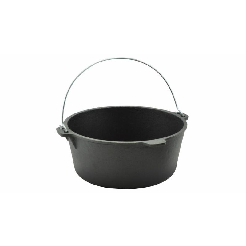 Casa si Gradina - Bucatarie si vesela - Vase pentru gatit - Oale si cratite - Ceaun fonta, cu maner si capac, 7.2 L, 30x14 cm, Perfect Home - Infinity.ro